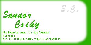 sandor csiky business card